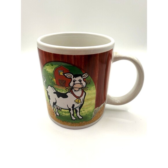 Vintage Houston Harvest Stoneware Cow and Chicken 12oz. Coffee Mug - Picture 2 of 6